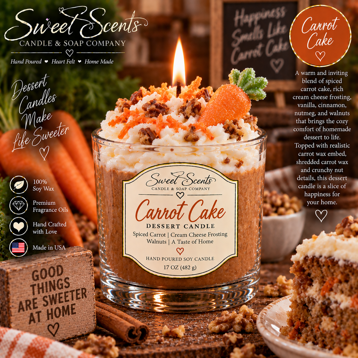 Carrot Cake Dessert Candle