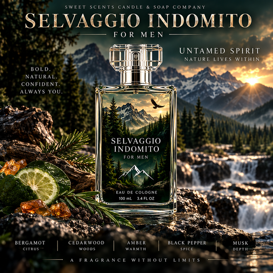 Selvaggio Indomito men's cologne luxury product advertisement
