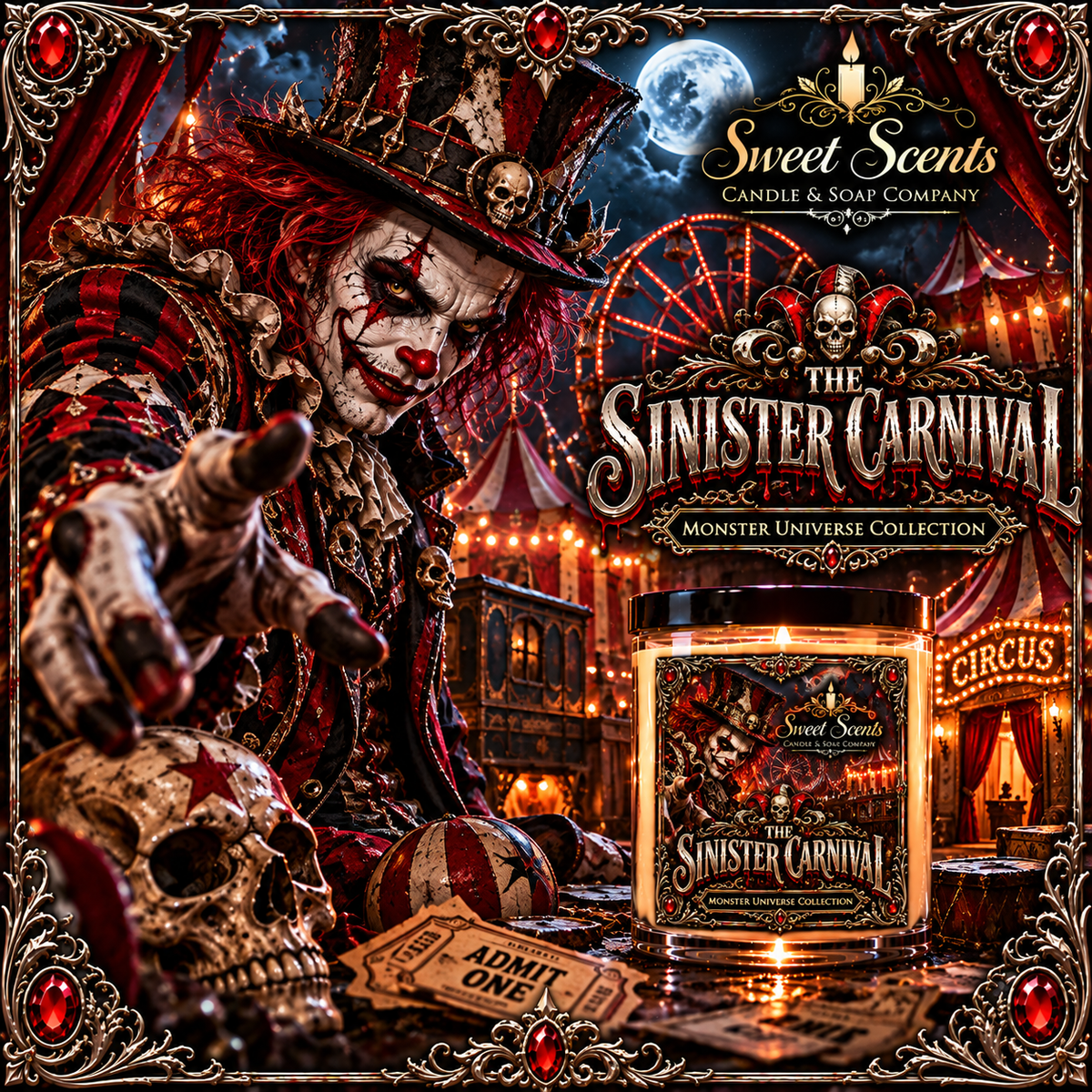 The Sinister Carnival Monster Universe Candle