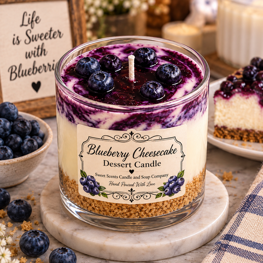Blueberry Cheesecake Dessert Candle by Sweet Scents Candle and Soap Company