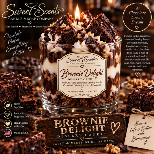 Brownie Delight Dessert Candle by Sweet Scents Candle & Soap Company