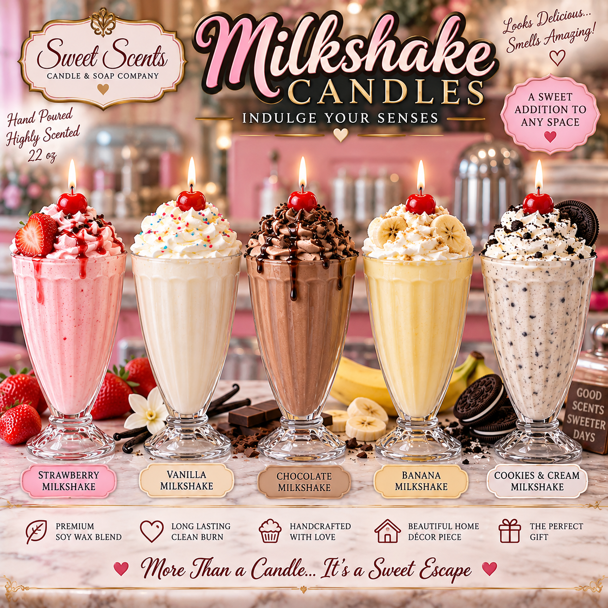 Candle: Milkshake Candle- Banana