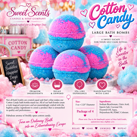 Cotton Candy Large Bath Bombs