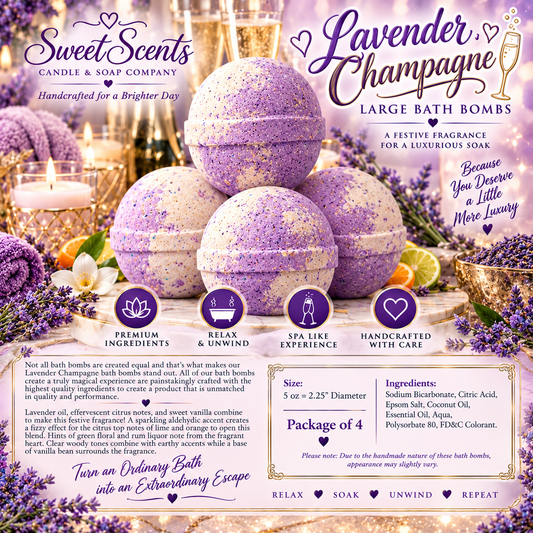 Lavender Champagne Large Bath Bombs