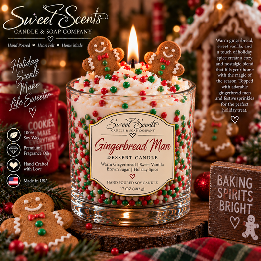 Gingerbread Man Dessert Candle by Sweet Scents Candle and Soap Company