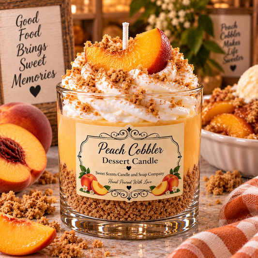 Peach Cobbler Dessert Candle by Sweet Scents Candle and Soap Company