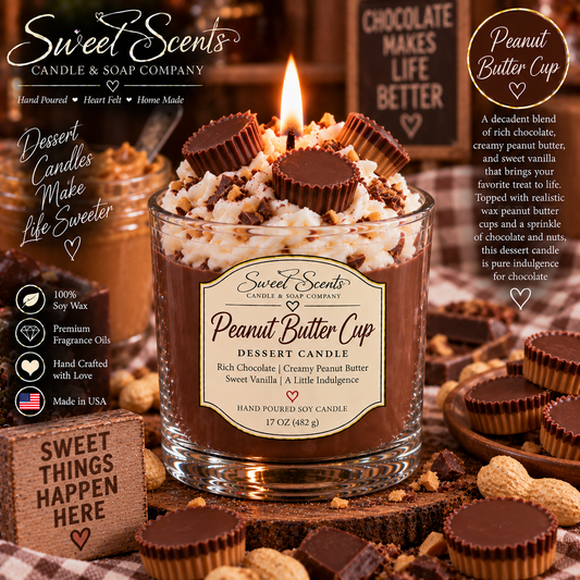 Peanut Butter Cup Dessert Candle by Sweet Scents Candle and Soap Company