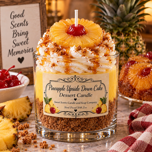 Pineapple Upside Down Cake Dessert Candle by Sweet Scents Candle and Soap Company