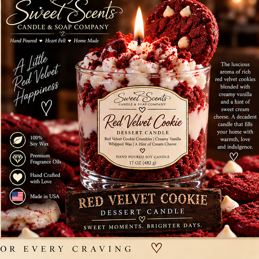 Red Velvet Cookie Dessert Candle by Sweet Scents Candle & Soap Company
