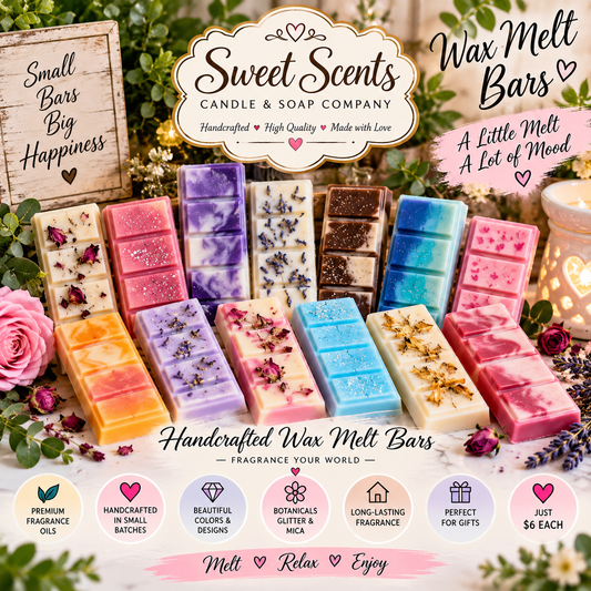 Sweet Scents handcrafted five-snap Wax Melt Bar