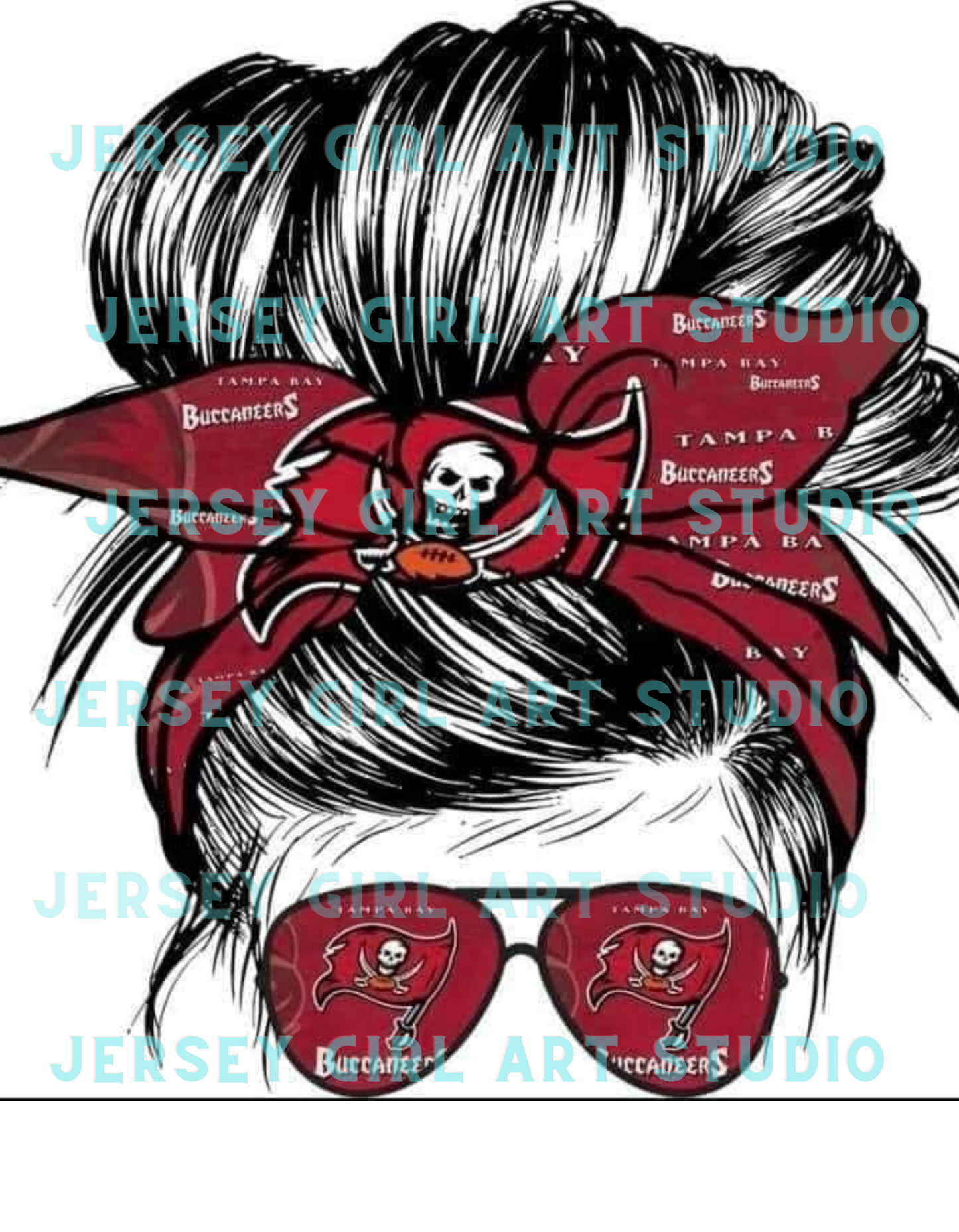 ST- Messy Bun Girl - TampaBay Bucs Sublimation Transfer